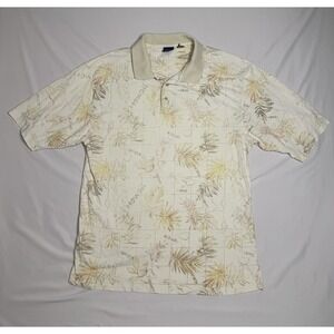 Pendleton White Graphic‎ Maui Hawaii Short Sleeve Cotton Polo Mens Large